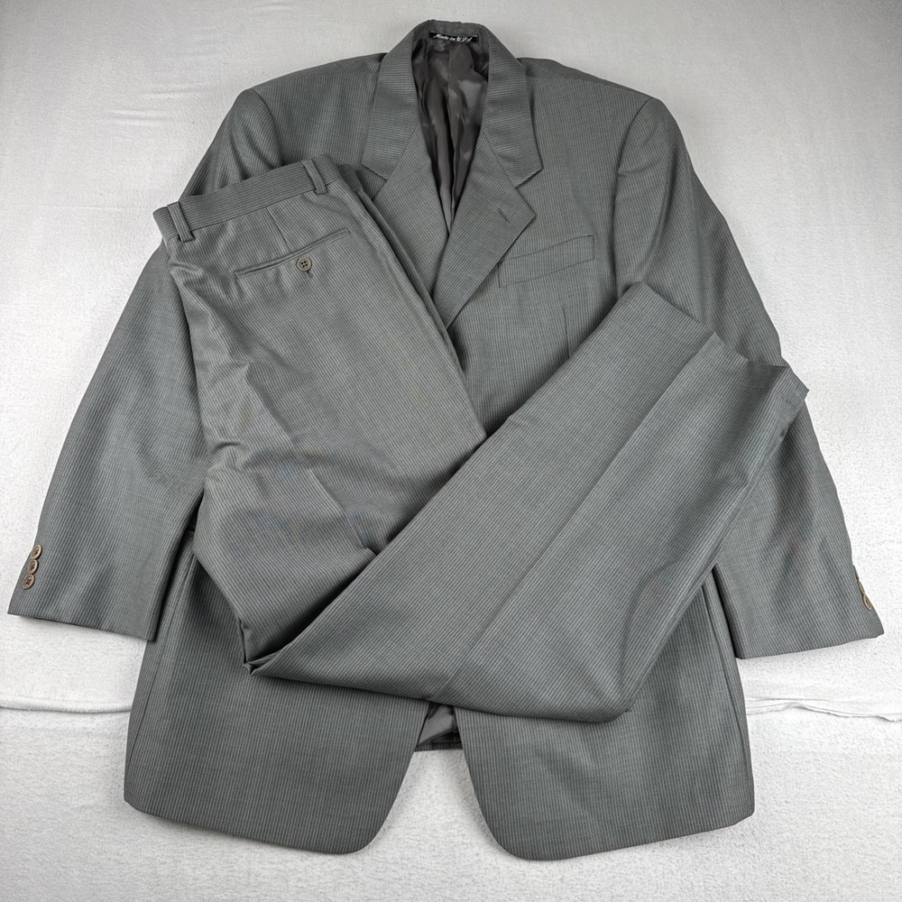 Giorgio Armani Mani Mens Gray 2-Piece Suit 42L Pants Fit 36*30 Office business